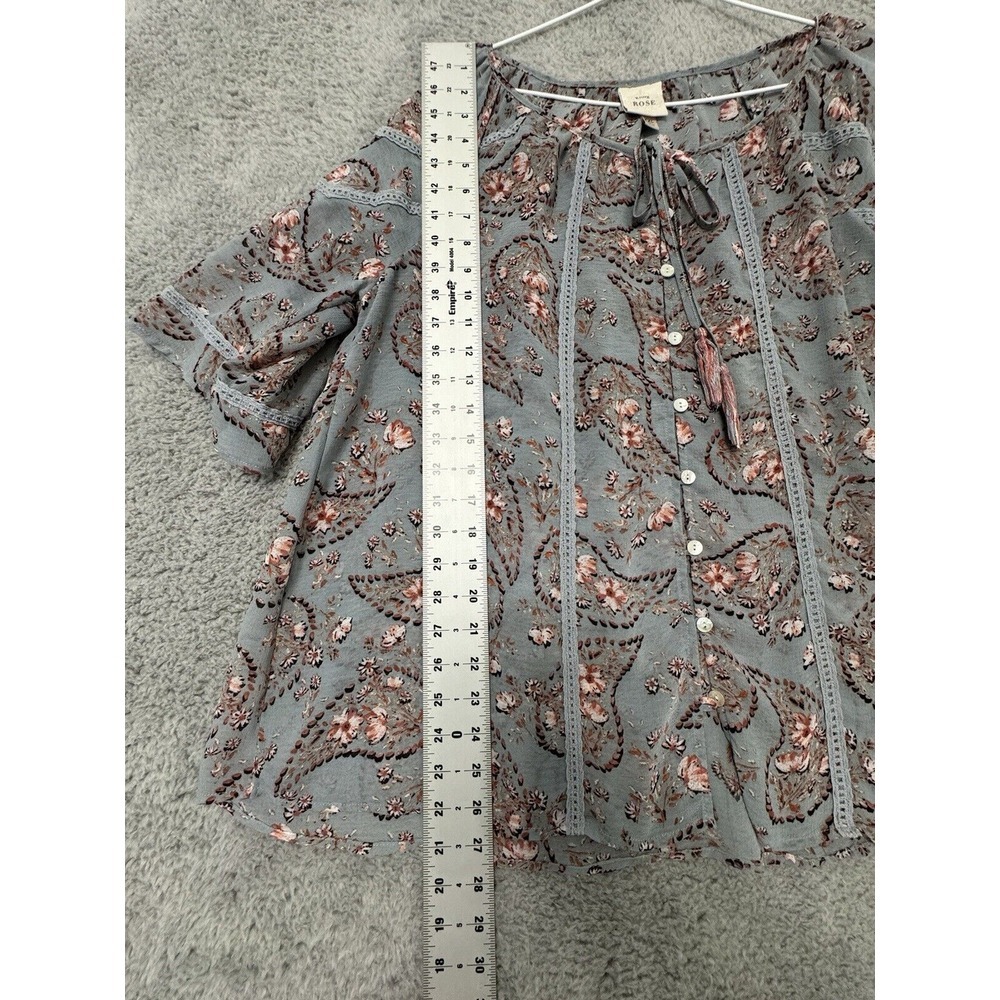 Knox Rose Gray and Pink Paisley Blouse women’s xxl